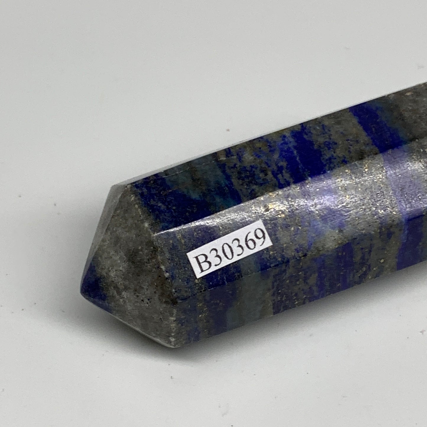 128.6g, 2.7"x1.1", Natural Lapis Lazuli Tower Point Obelisk Afghanistan,B30369
