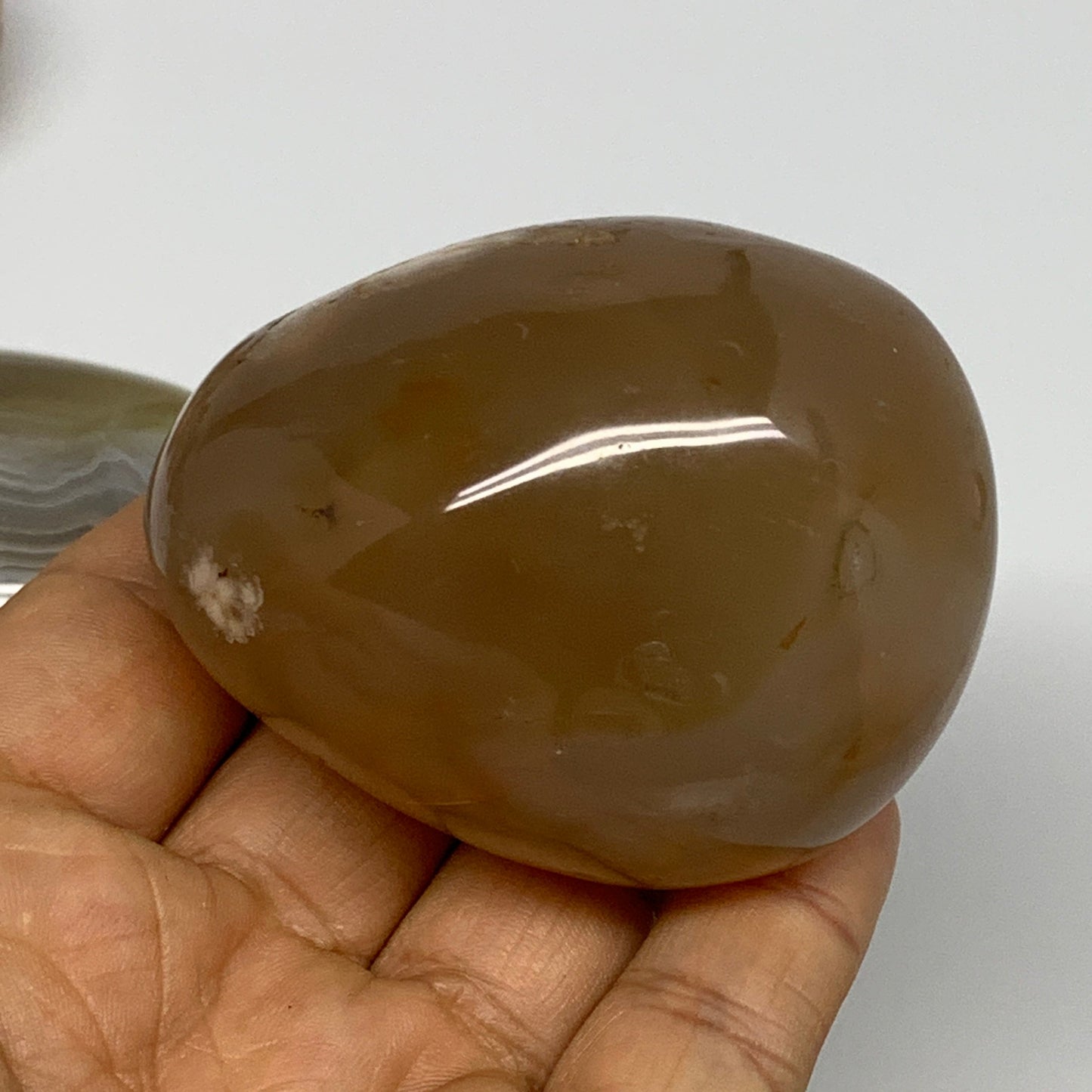 7.73 lbs (3508 Grams), 2"-2.8", 26pcs, Flower Agate Crystals Palm-Stone, B28097