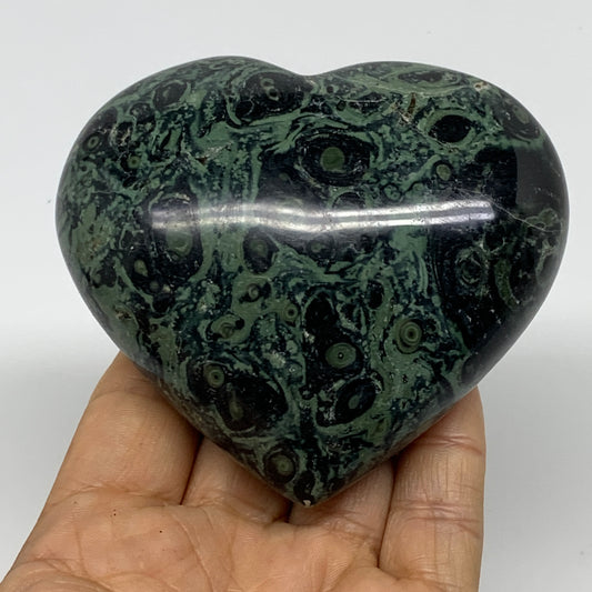0.80 lbs, 3.2"x3.4"x1.6", Kambaba Jasper Heart Crocodile Polished Crystal, B3757