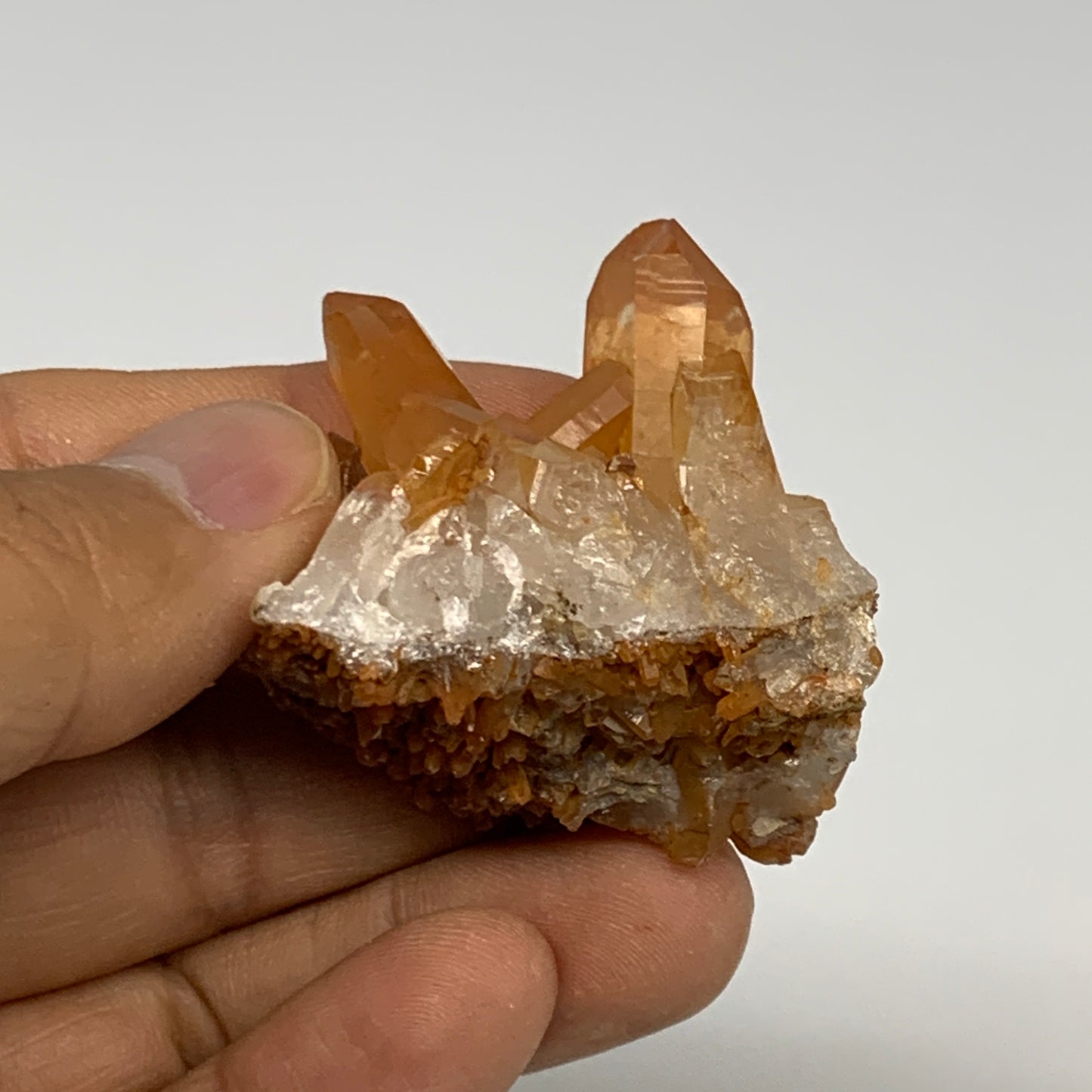 118.2g, 1.4"-1.6", 4pcs, Orange Quartz Cluster Crystal Terminated @Brazil, B2888