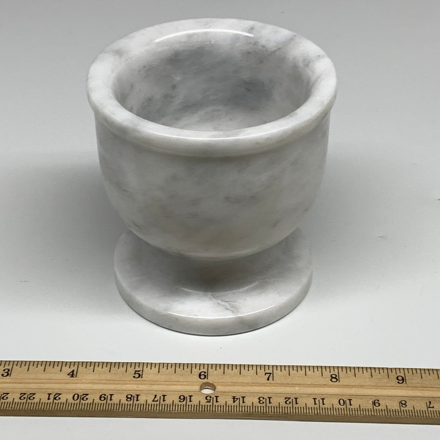 2.35 lbs,  3.9"x3.8", Natural Marble Crystal Pestle and Mortar Handmade, B32525