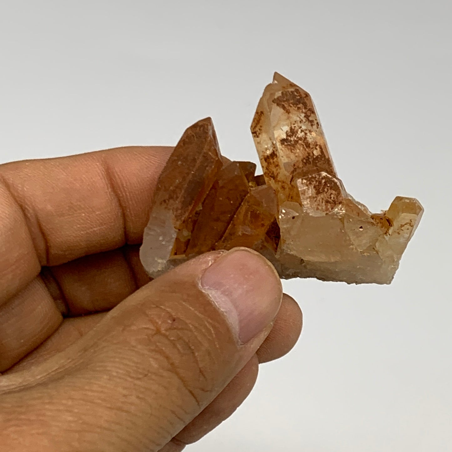 118.2g, 1.4"-1.6", 4pcs, Orange Quartz Cluster Crystal Terminated @Brazil, B2888