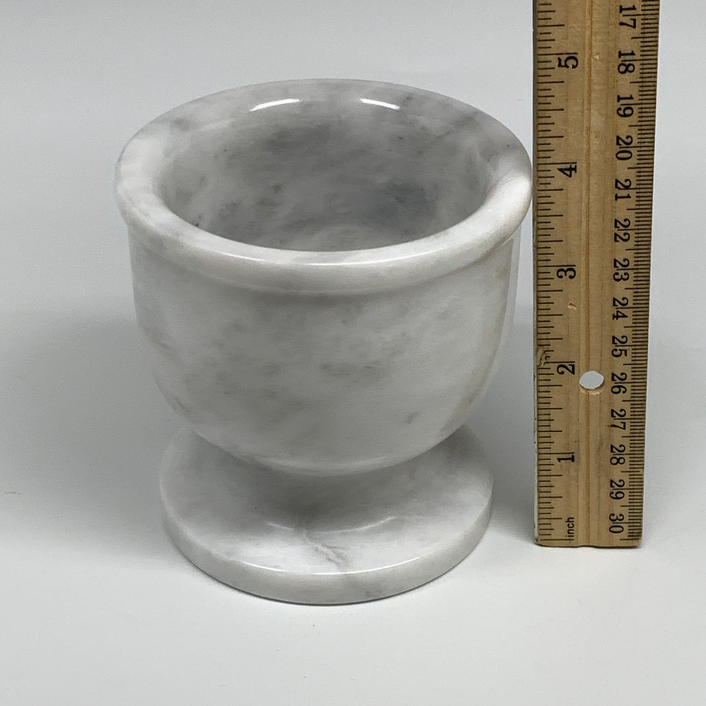 2.35 lbs,  3.9"x3.8", Natural Marble Crystal Pestle and Mortar Handmade, B32525
