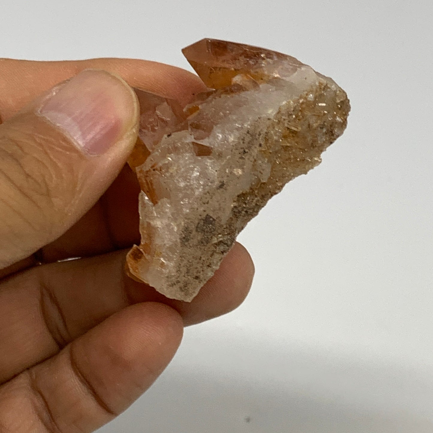 118.2g, 1.4"-1.6", 4pcs, Orange Quartz Cluster Crystal Terminated @Brazil, B2888
