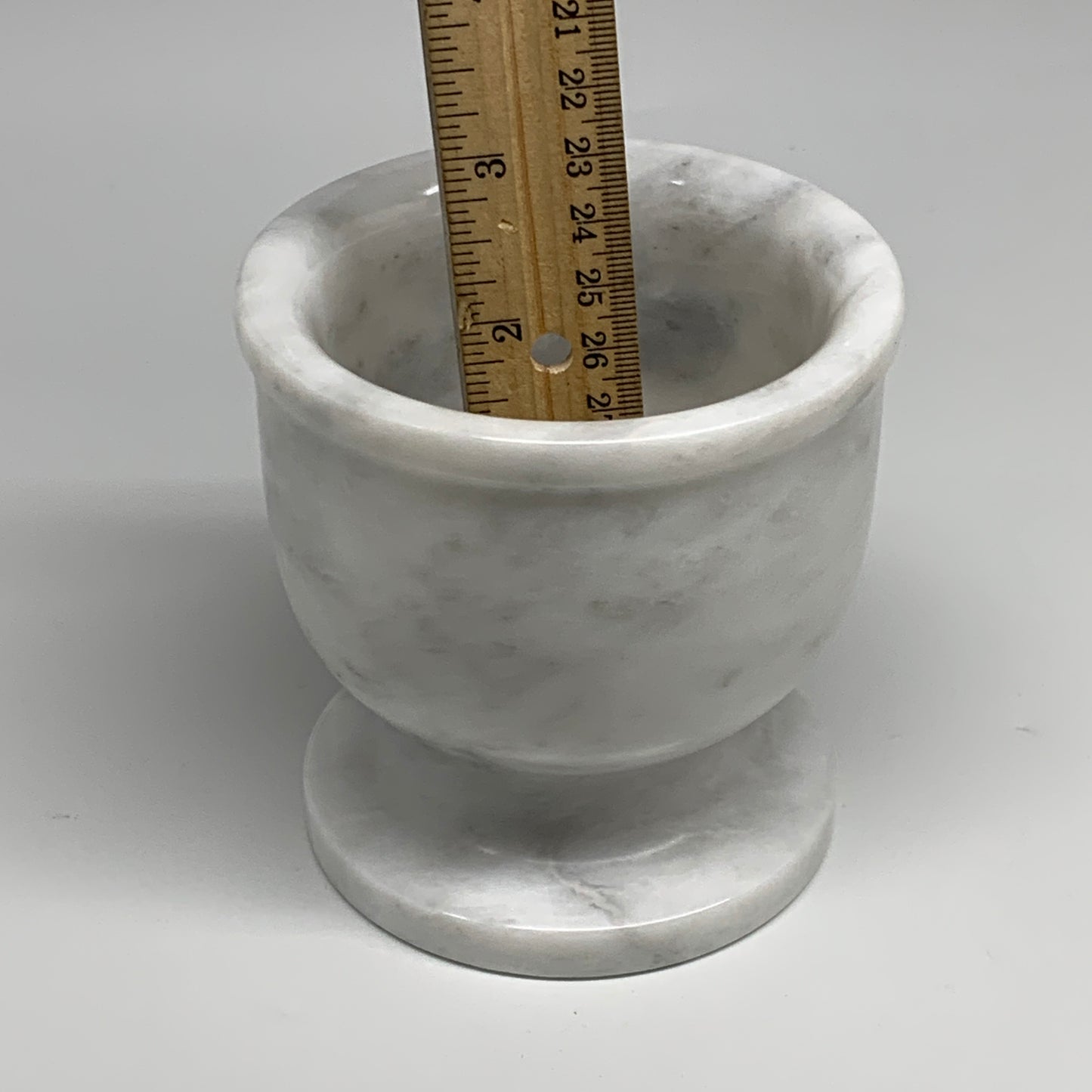 2.35 lbs,  3.9"x3.8", Natural Marble Crystal Pestle and Mortar Handmade, B32525