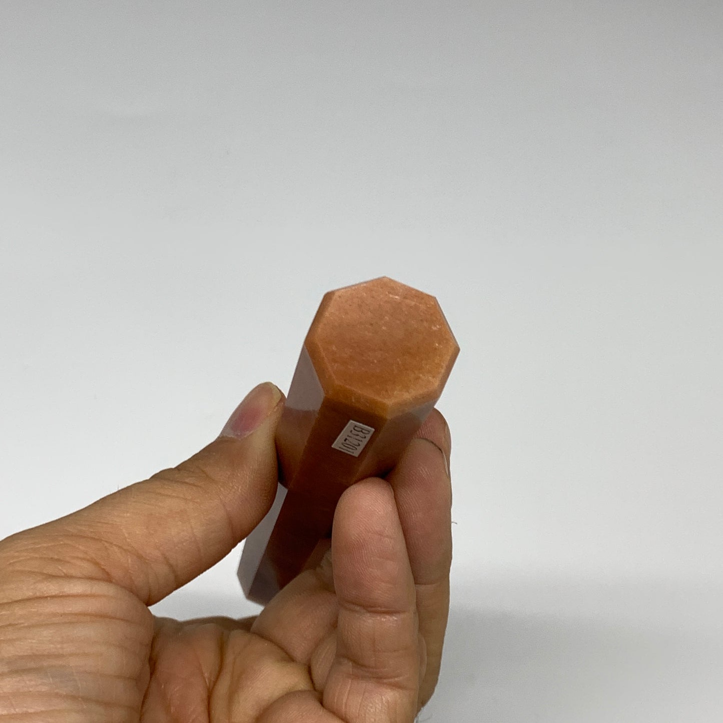 121.2g, 5.6"x0.8"x0.9" Red Aventurine Tower Obelisk Point Crystal @India,B31201