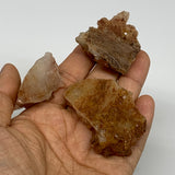 76.1g, 1.5"-2.2", 3pcs, Orange Quartz Cluster Crystal Terminated @Brazil, B28886