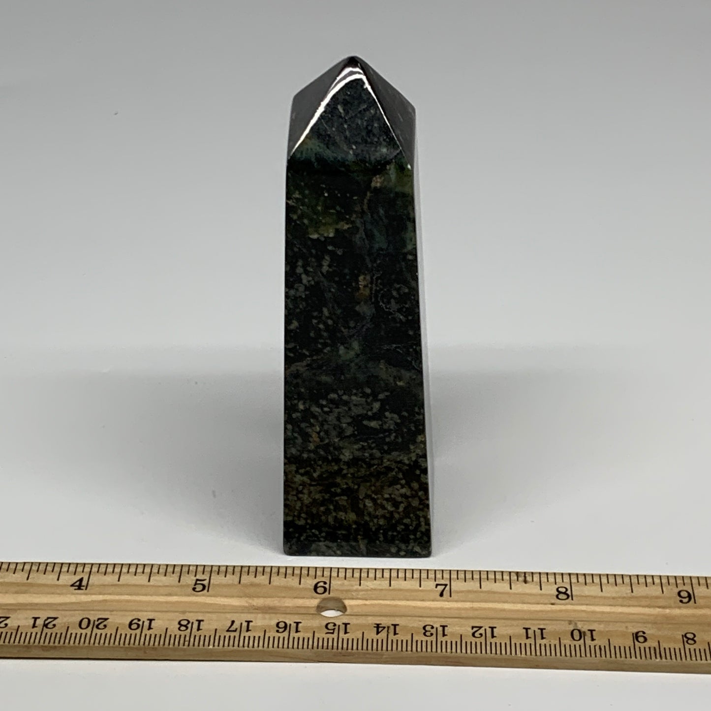 259.8g, 4.4"x1.4"x1.3", Serpentine Point Tower Obelisk Crystal @Pakistan, B29619
