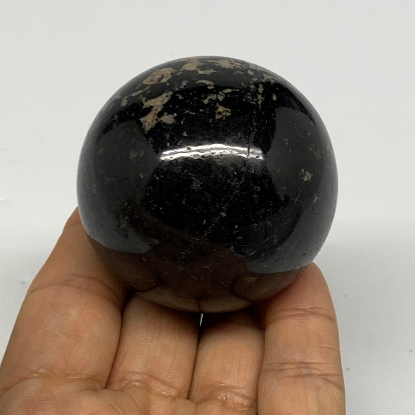 229.8g,2"(51mm), Natural Black Tourmaline Sphere Ball Gemstone @Brazil,B27299