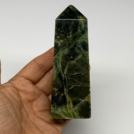 341.6g, 4.5"x1.6"x1.5", Serpentine Point Tower Obelisk Crystal @Pakistan, B29620