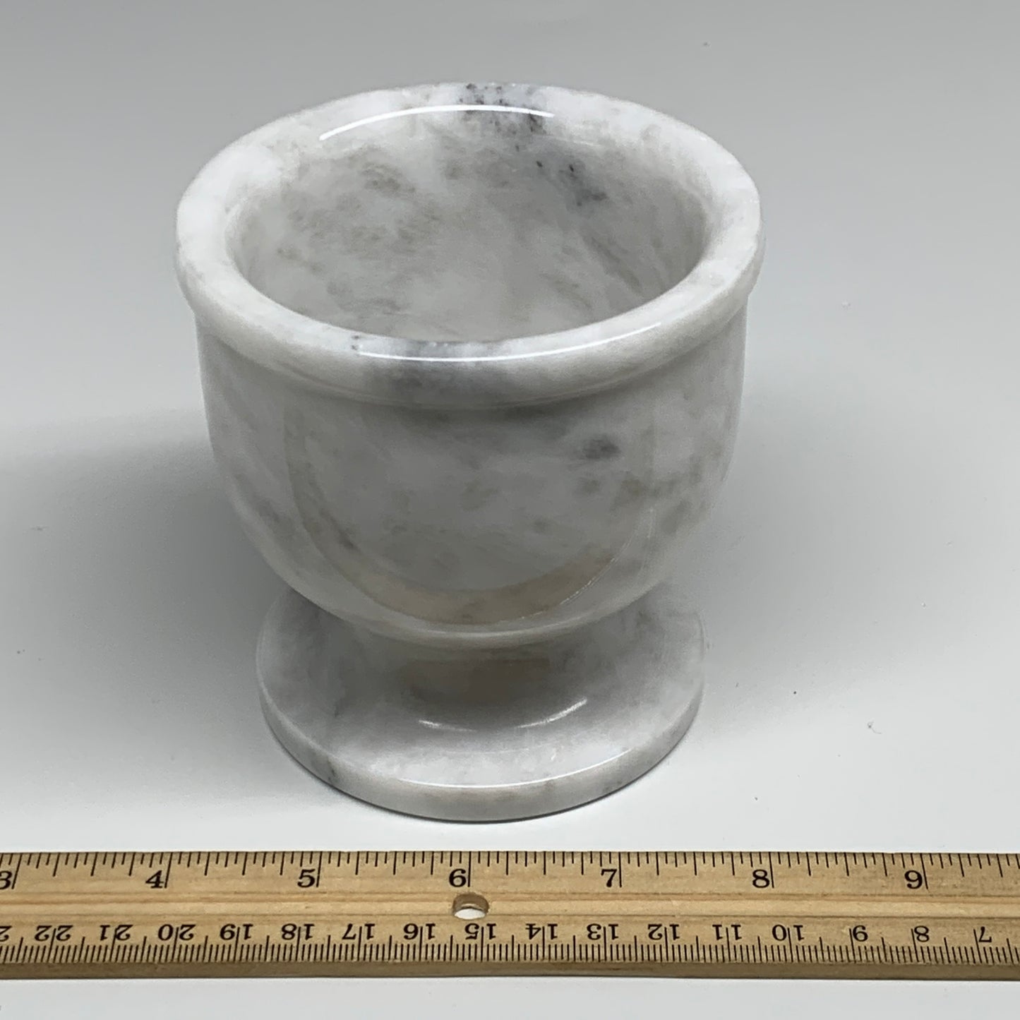 2 lbs, 3.9"x3.8", Natural Marble Crystal Pestle and Mortar Handmade, B32526