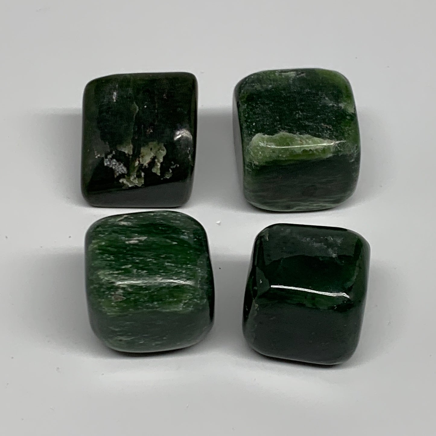 160.2g, 1"-1.1", 4pcs, Natural Nephrite Jade Tumbled Stone @Afghanistan,B31890