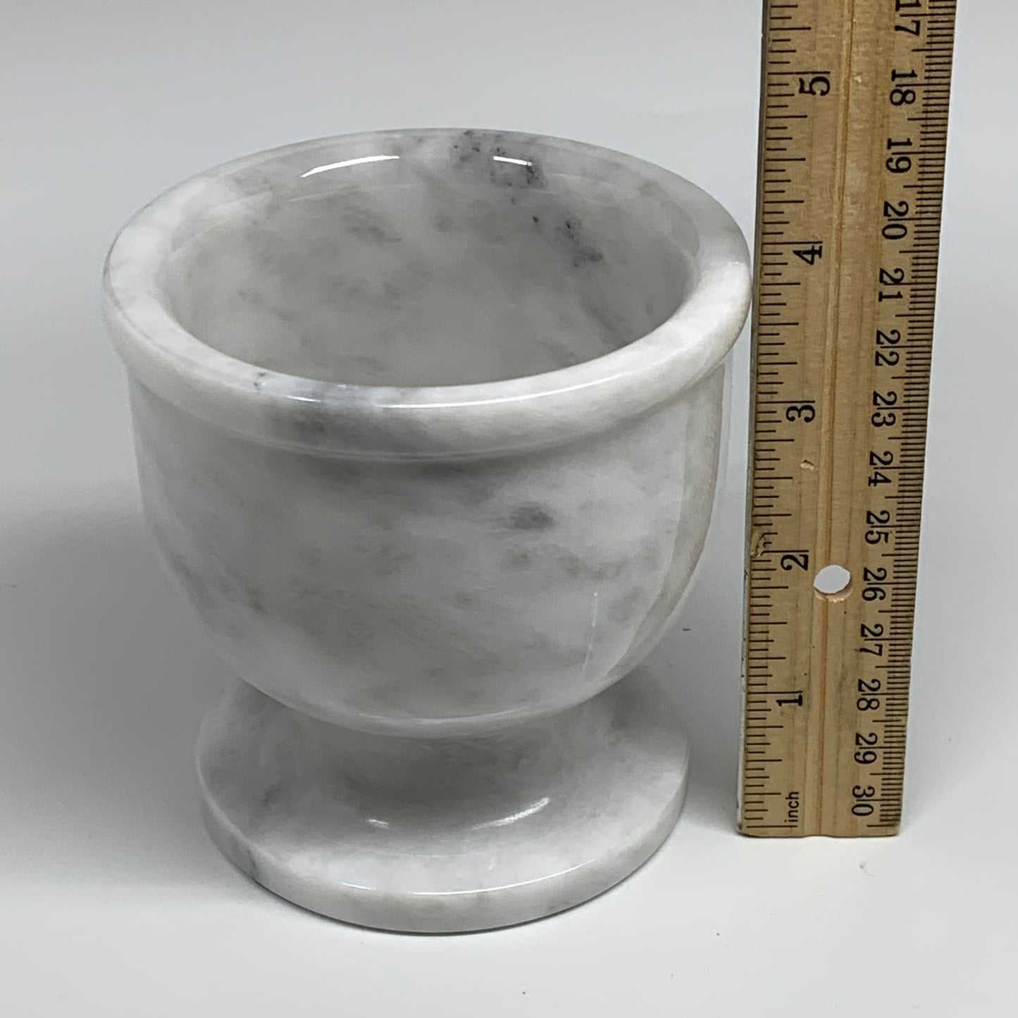 2 lbs, 3.9"x3.8", Natural Marble Crystal Pestle and Mortar Handmade, B32526