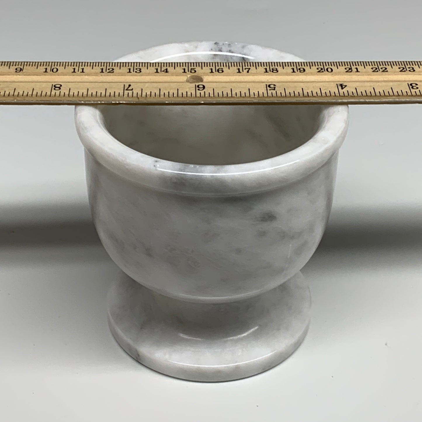 2 lbs, 3.9"x3.8", Natural Marble Crystal Pestle and Mortar Handmade, B32526