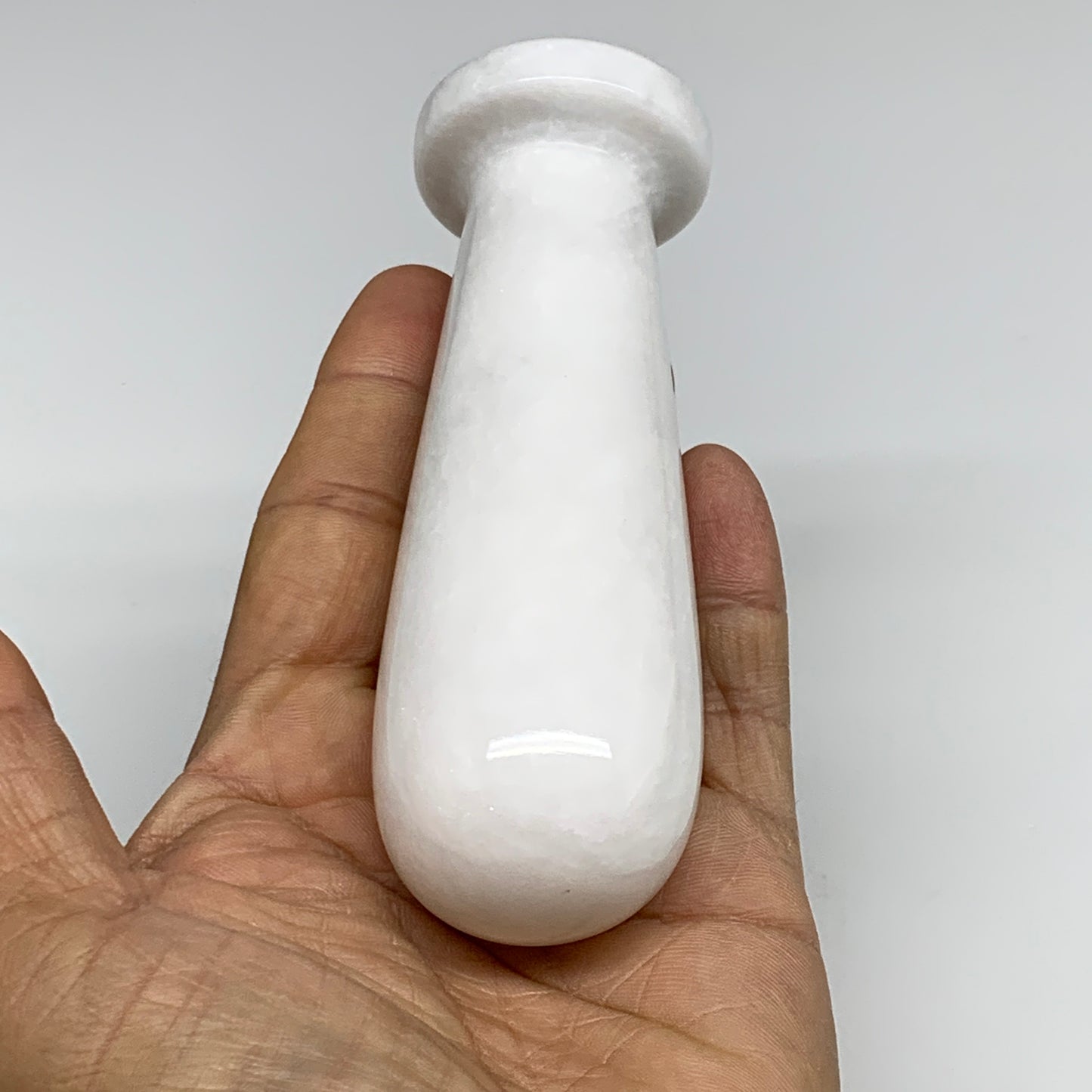 2 lbs, 3.9"x3.8", Natural Marble Crystal Pestle and Mortar Handmade, B32526