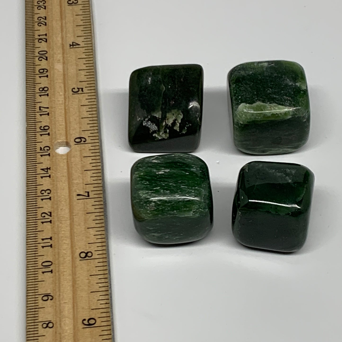 160.2g, 1"-1.1", 4pcs, Natural Nephrite Jade Tumbled Stone @Afghanistan,B31890