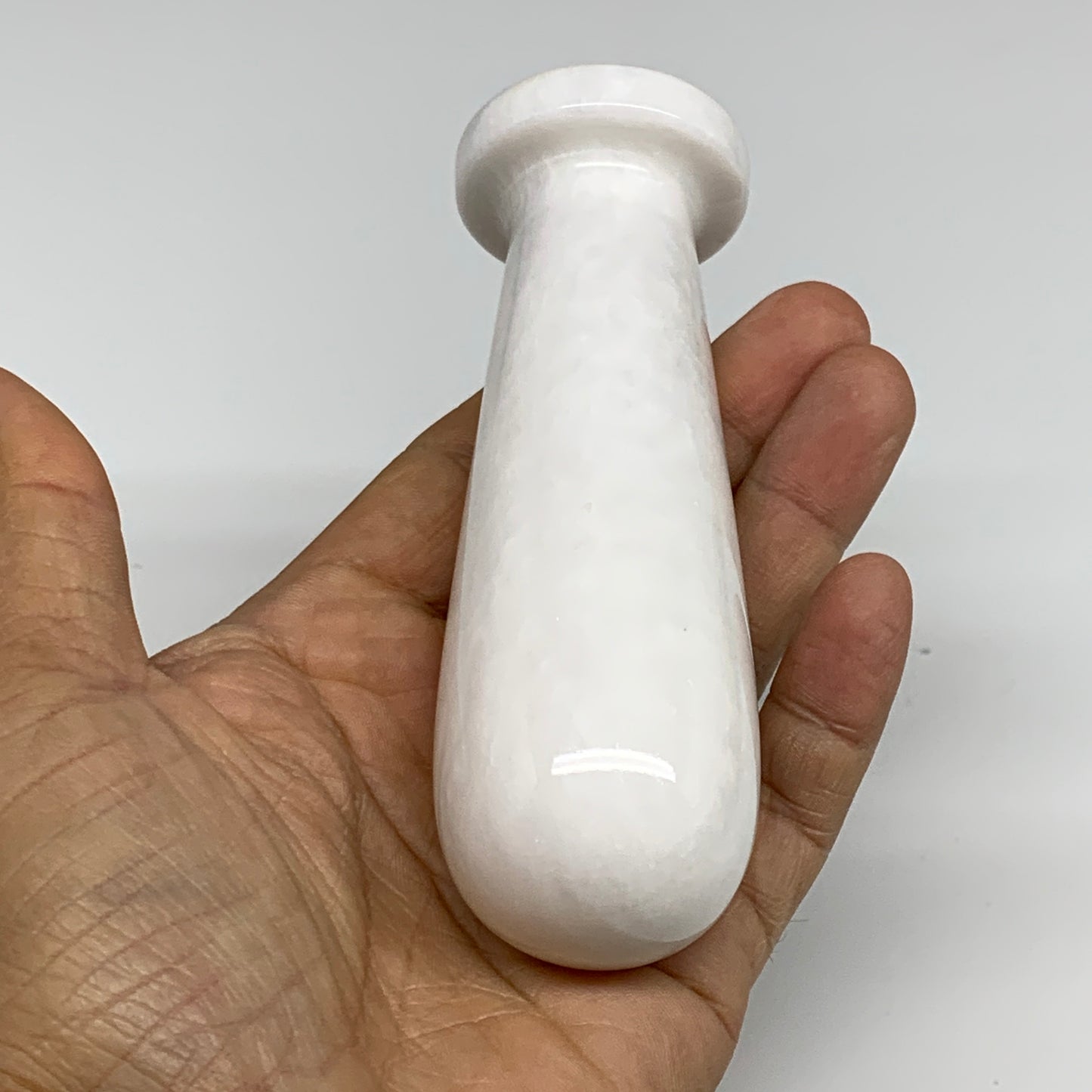 2 lbs, 3.9"x3.8", Natural Marble Crystal Pestle and Mortar Handmade, B32526