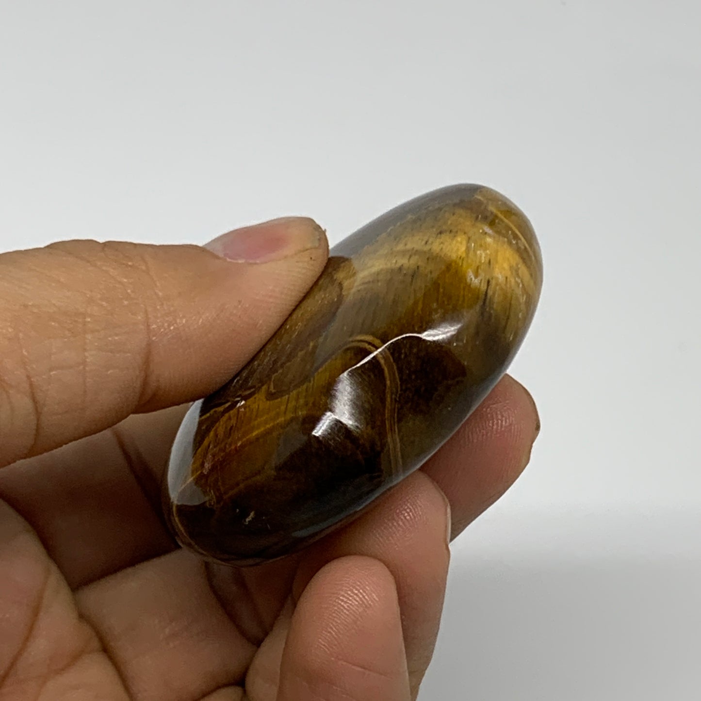 68.8g, 2"x2"x0.7", Tiger's Eye Heart Polished Healing Crystal @India, B33908