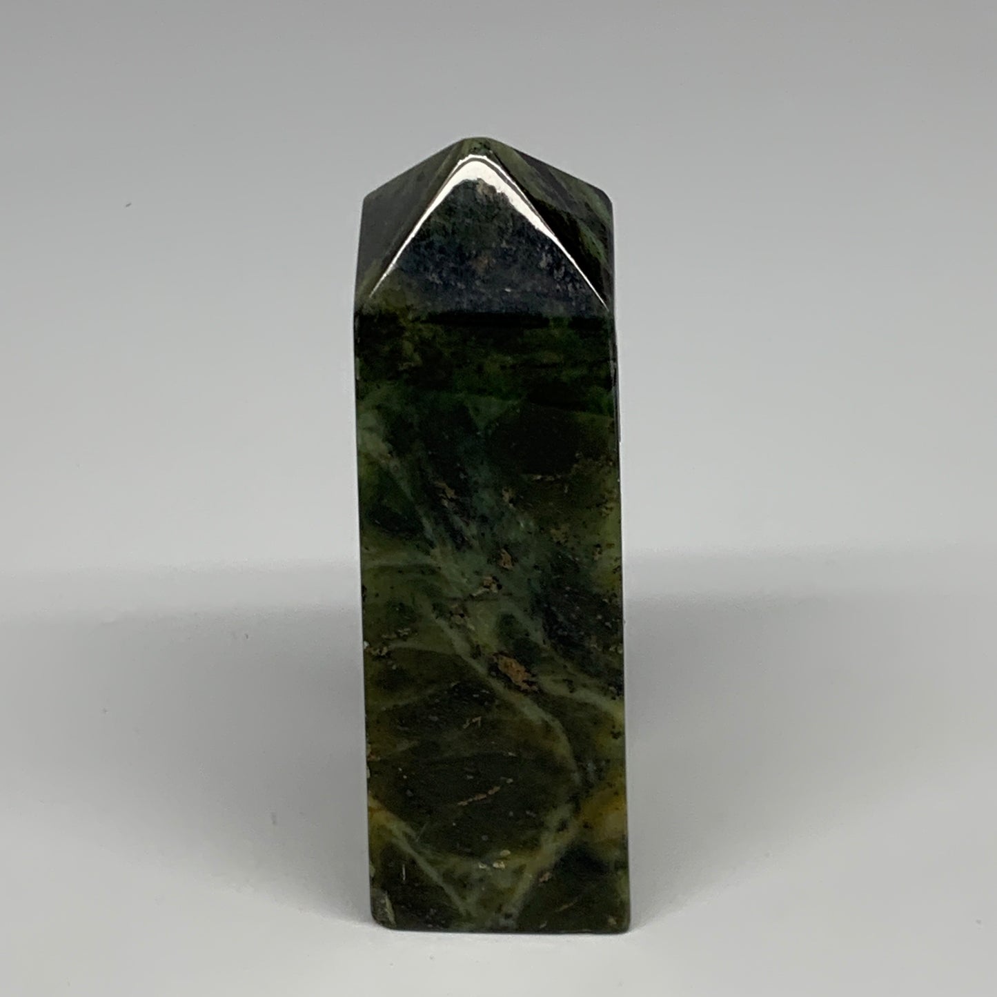 341.6g, 4.5"x1.6"x1.5", Serpentine Point Tower Obelisk Crystal @Pakistan, B29620