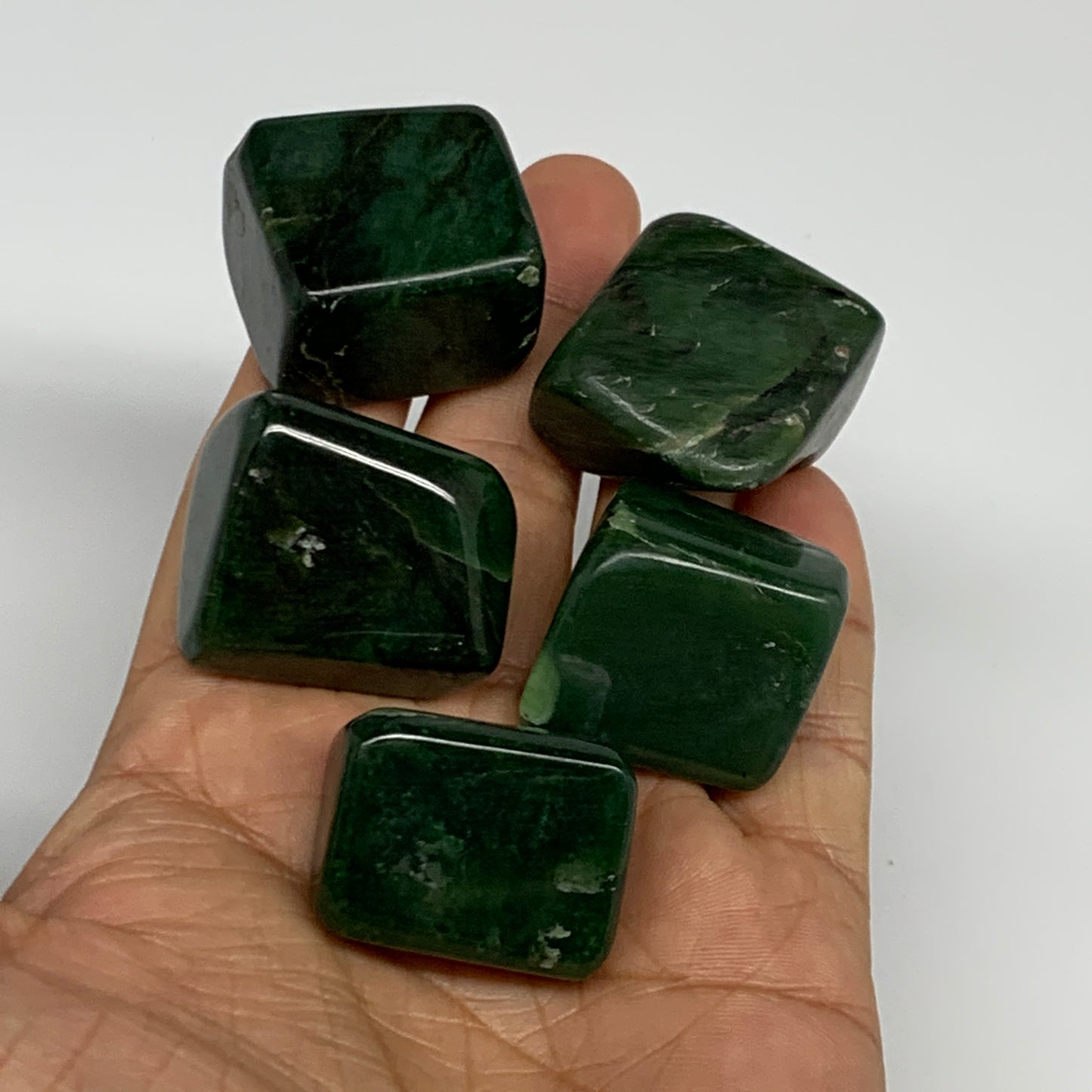 154.7g, 1"-1.1", 5pcs, Natural Nephrite Jade Tumbled Stone @Afghanistan,B31891