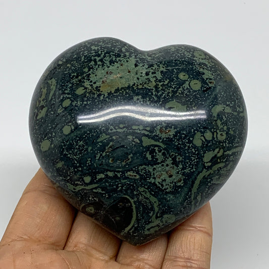 0.67 lbs, 2.9"x3"x1.6", Kambaba Jasper Heart Crocodile Polished Crystal, B37572