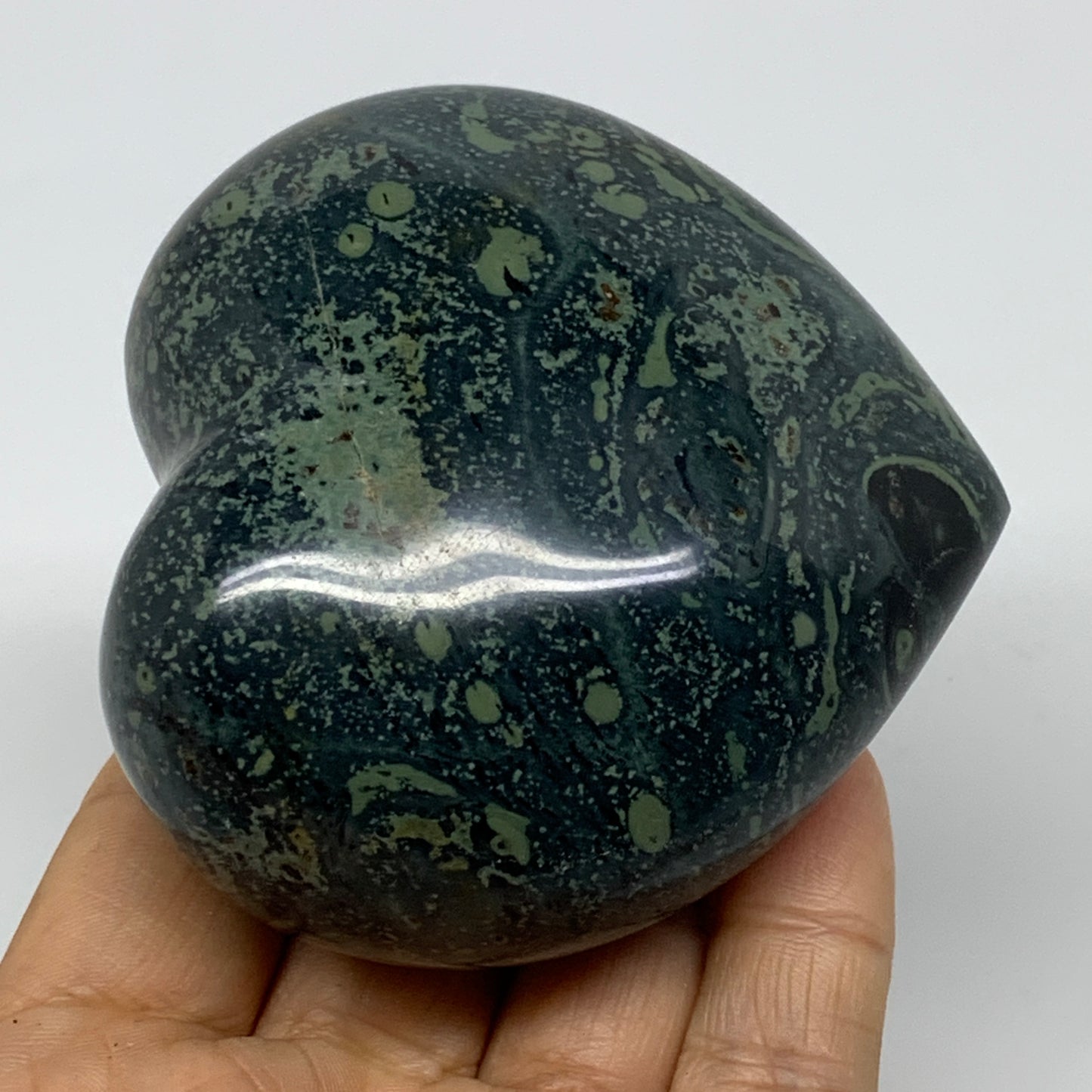 0.67 lbs, 2.9"x3"x1.6", Kambaba Jasper Heart Crocodile Polished Crystal, B37572