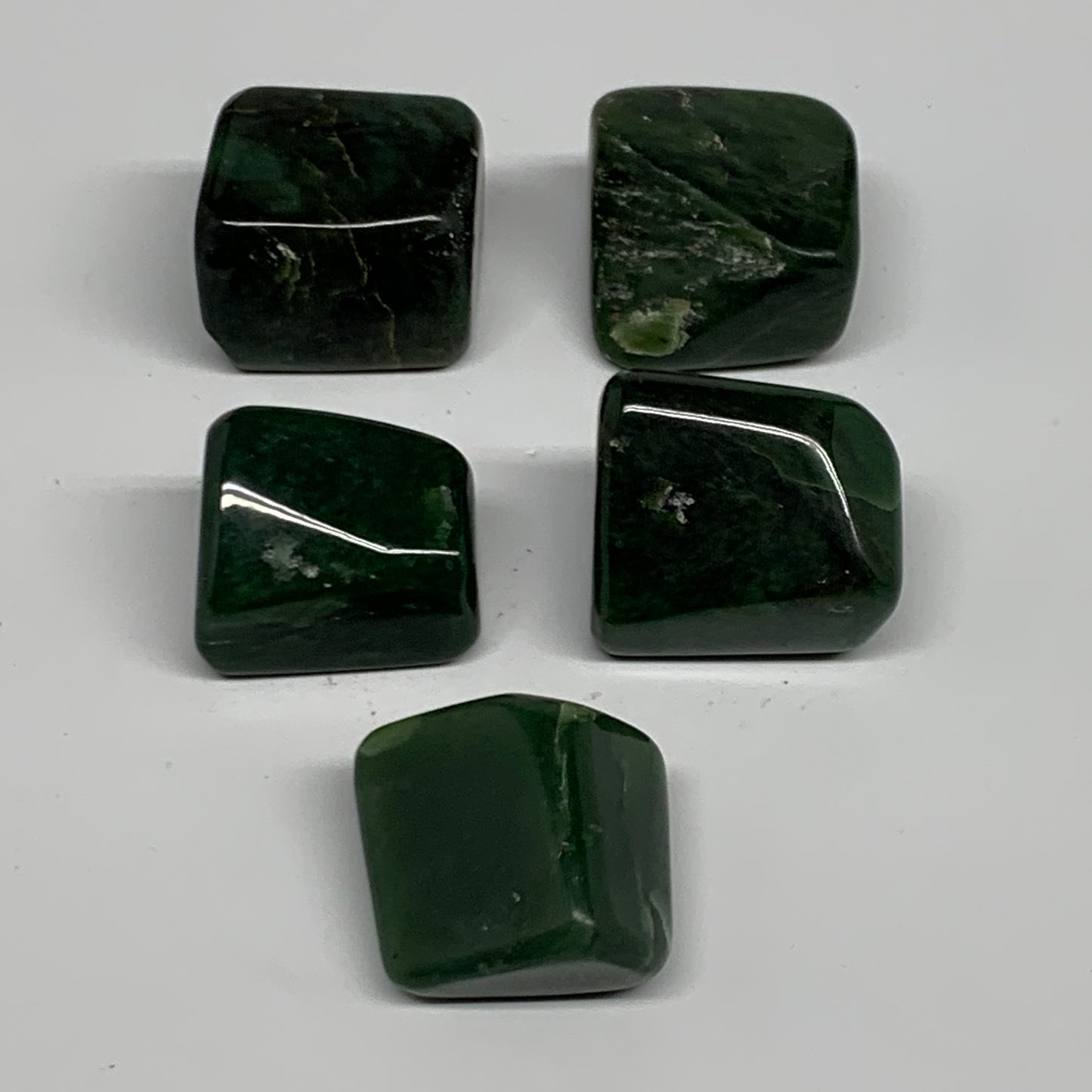 154.7g, 1"-1.1", 5pcs, Natural Nephrite Jade Tumbled Stone @Afghanistan,B31891