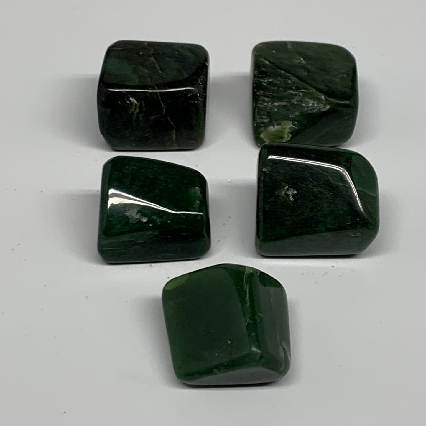 154.7g, 1"-1.1", 5pcs, Natural Nephrite Jade Tumbled Stone @Afghanistan,B31891