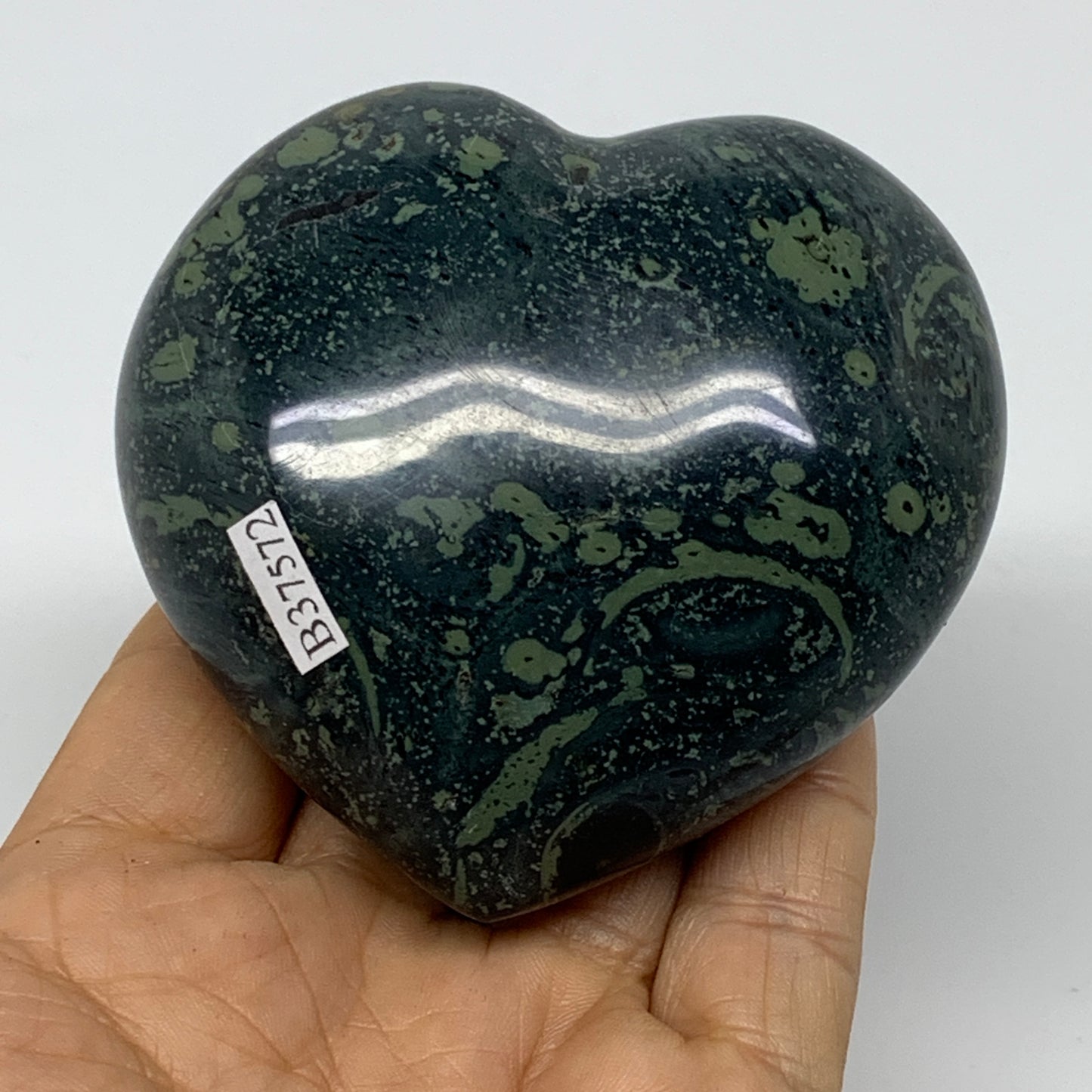 0.67 lbs, 2.9"x3"x1.6", Kambaba Jasper Heart Crocodile Polished Crystal, B37572