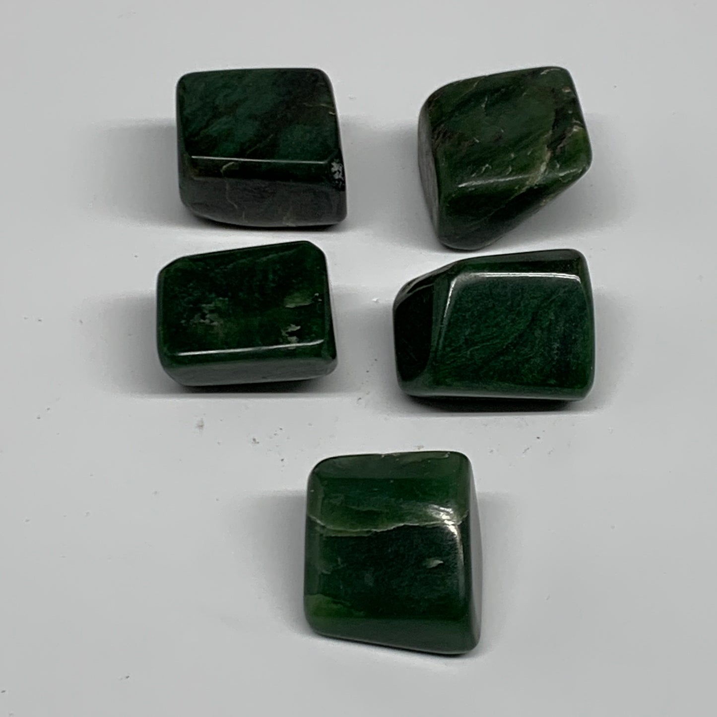 154.7g, 1"-1.1", 5pcs, Natural Nephrite Jade Tumbled Stone @Afghanistan,B31891