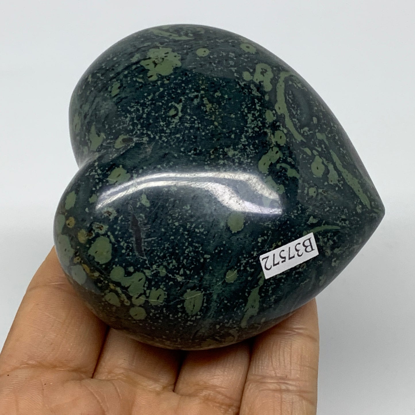 0.67 lbs, 2.9"x3"x1.6", Kambaba Jasper Heart Crocodile Polished Crystal, B37572