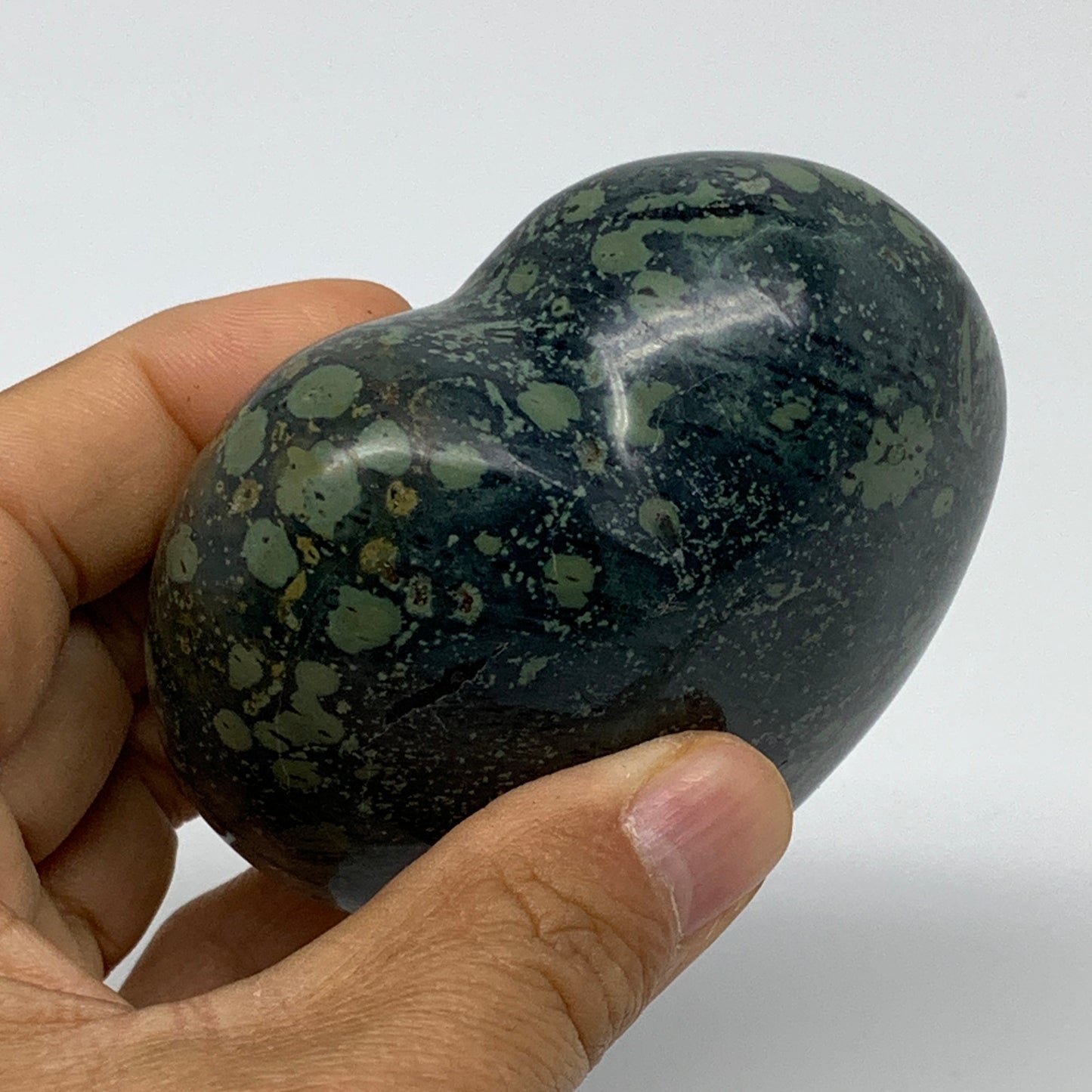0.67 lbs, 2.9"x3"x1.6", Kambaba Jasper Heart Crocodile Polished Crystal, B37572