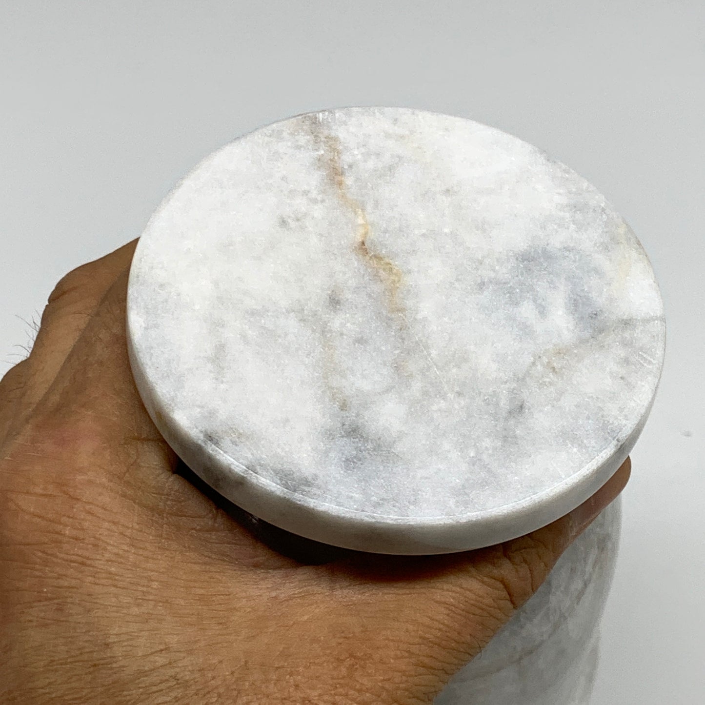 2.22 lbs, 3.9"x3.8", Natural Marble Crystal Pestle and Mortar Handmade, B32527