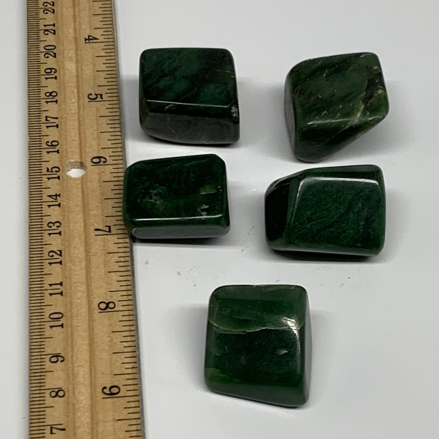 154.7g, 1"-1.1", 5pcs, Natural Nephrite Jade Tumbled Stone @Afghanistan,B31891