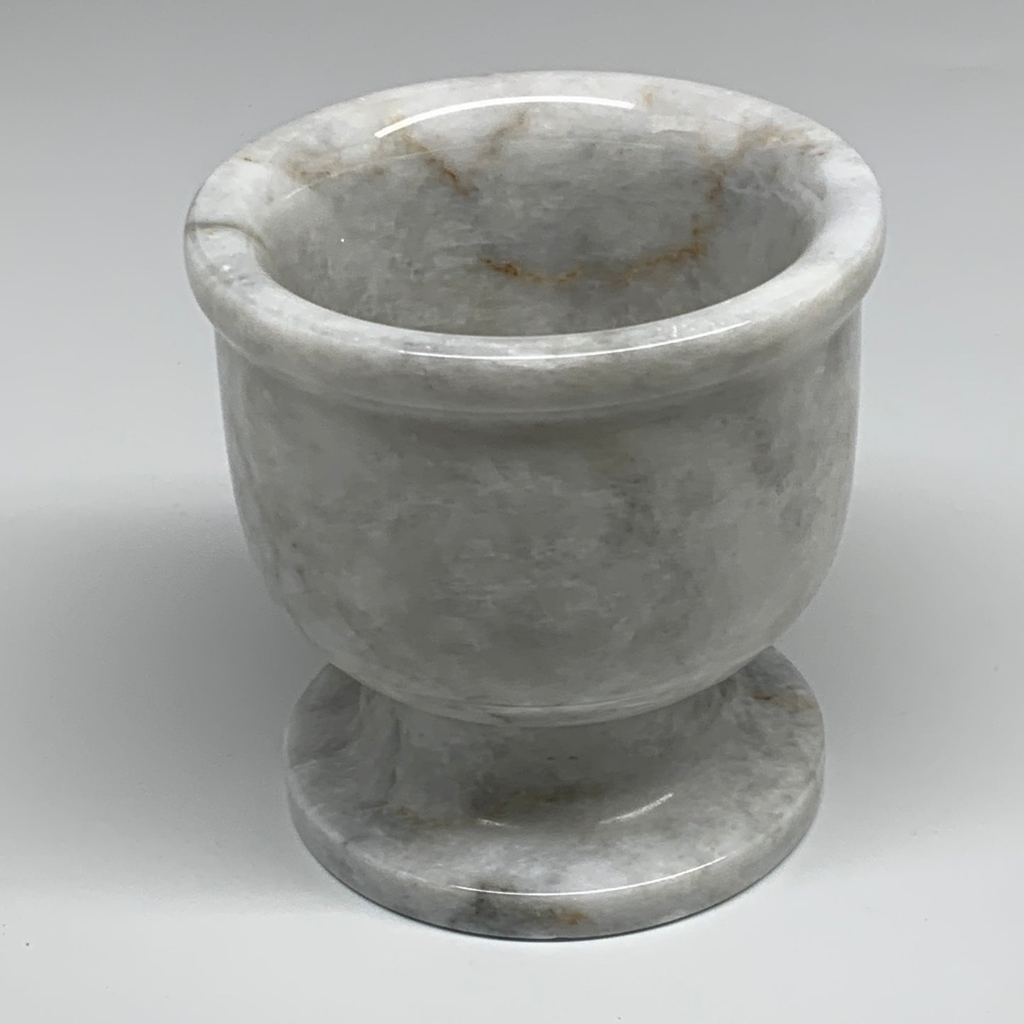 2.22 lbs, 3.9"x3.8", Natural Marble Crystal Pestle and Mortar Handmade, B32527