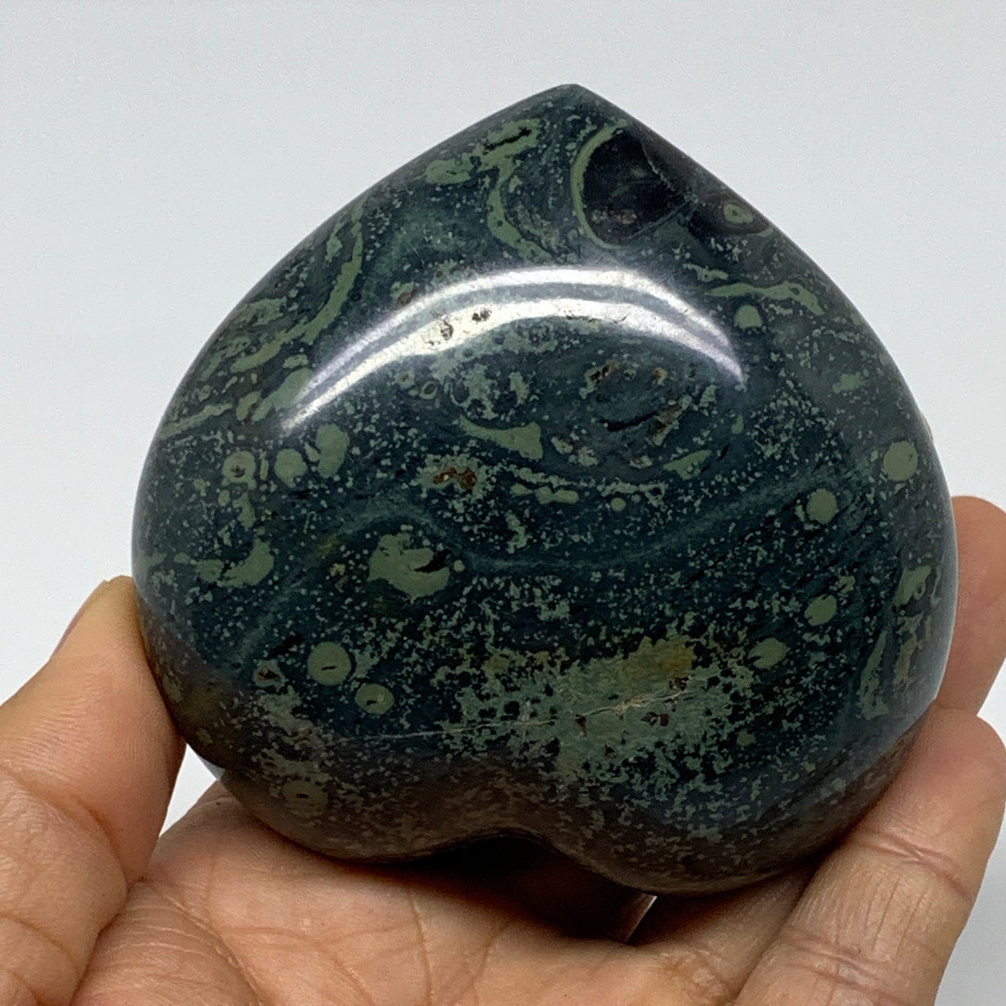 0.67 lbs, 2.9"x3"x1.6", Kambaba Jasper Heart Crocodile Polished Crystal, B37572