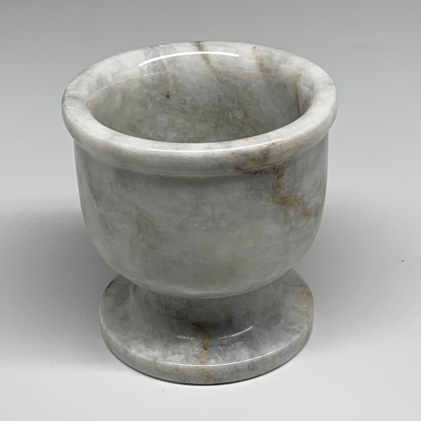 2.22 lbs, 3.9"x3.8", Natural Marble Crystal Pestle and Mortar Handmade, B32527