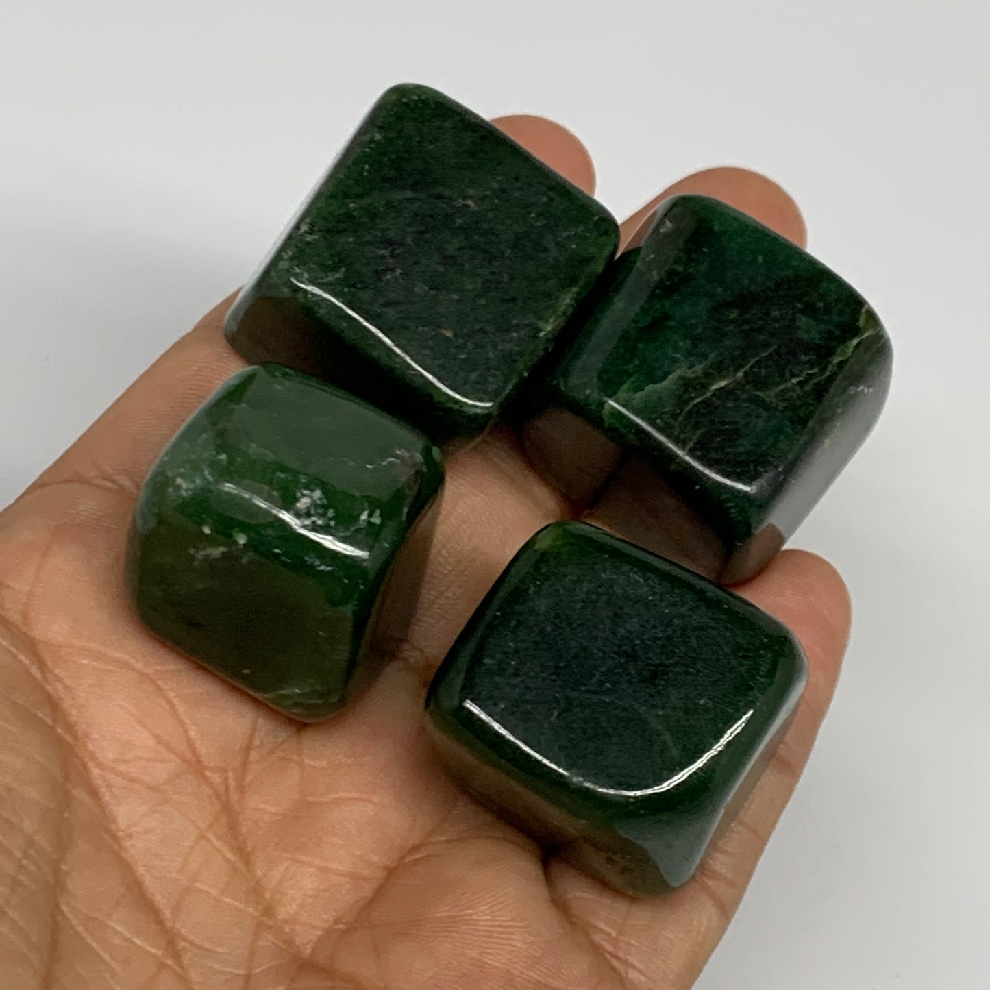 151.4g, 0.9"-1", 4pcs, Natural Nephrite Jade Tumbled Stone @Afghanistan,B31892