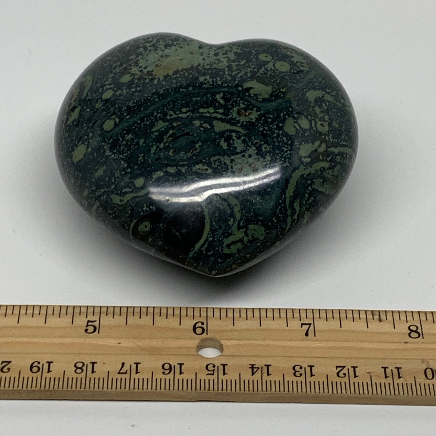 0.67 lbs, 2.9"x3"x1.6", Kambaba Jasper Heart Crocodile Polished Crystal, B37572