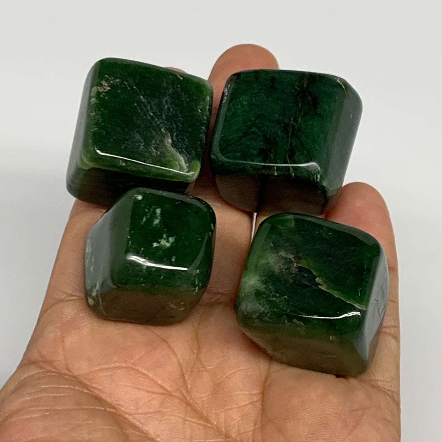 151.4g, 0.9"-1", 4pcs, Natural Nephrite Jade Tumbled Stone @Afghanistan,B31892