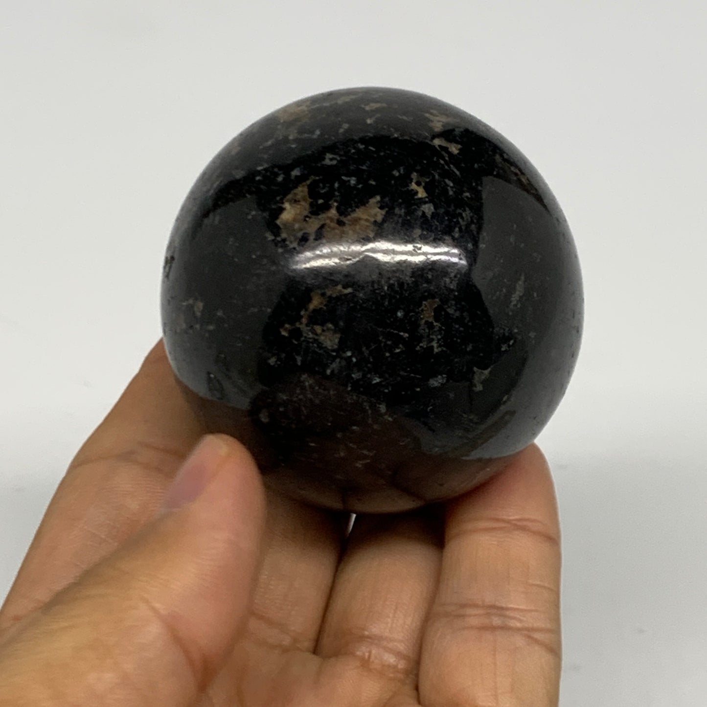 233.2g,2.1"(52mm), Natural Black Tourmaline Sphere Ball Gemstone @Brazil,B27301