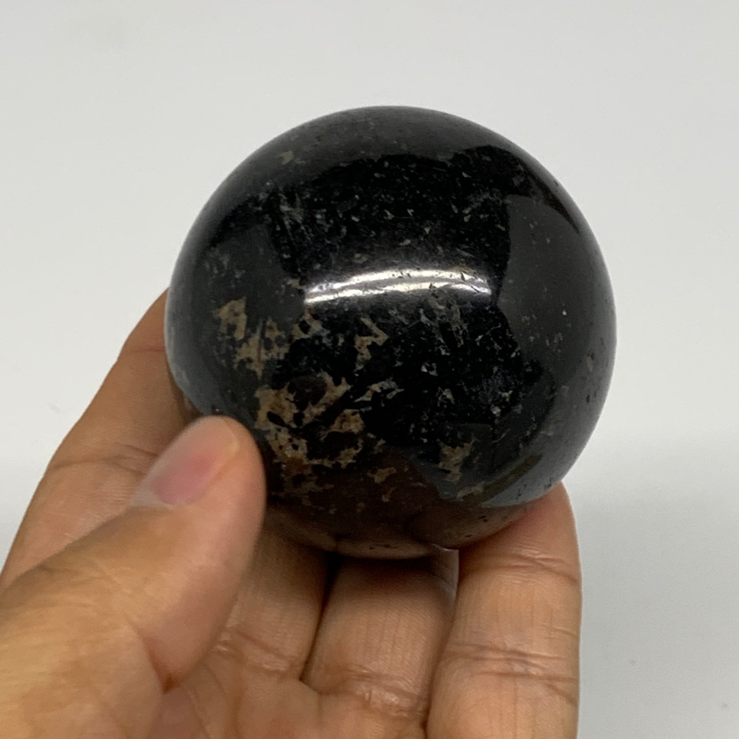 233.2g,2.1"(52mm), Natural Black Tourmaline Sphere Ball Gemstone @Brazil,B27301