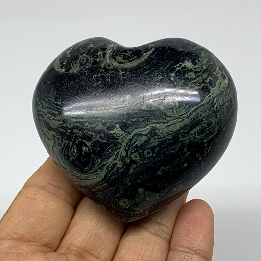 0.49 lbs, 2.6"x2.8"x1.4", Kambaba Jasper Heart Crocodile Polished Crystal, B3757