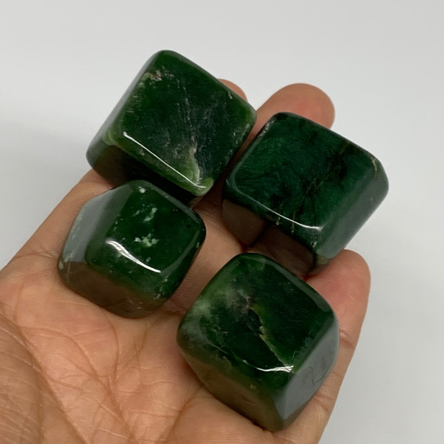 151.4g, 0.9"-1", 4pcs, Natural Nephrite Jade Tumbled Stone @Afghanistan,B31892