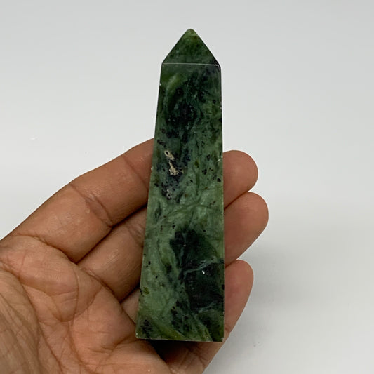 113.2g, 3.7"x1.1"x1", Serpentine Point Tower Obelisk Crystal @Pakistan, B29622