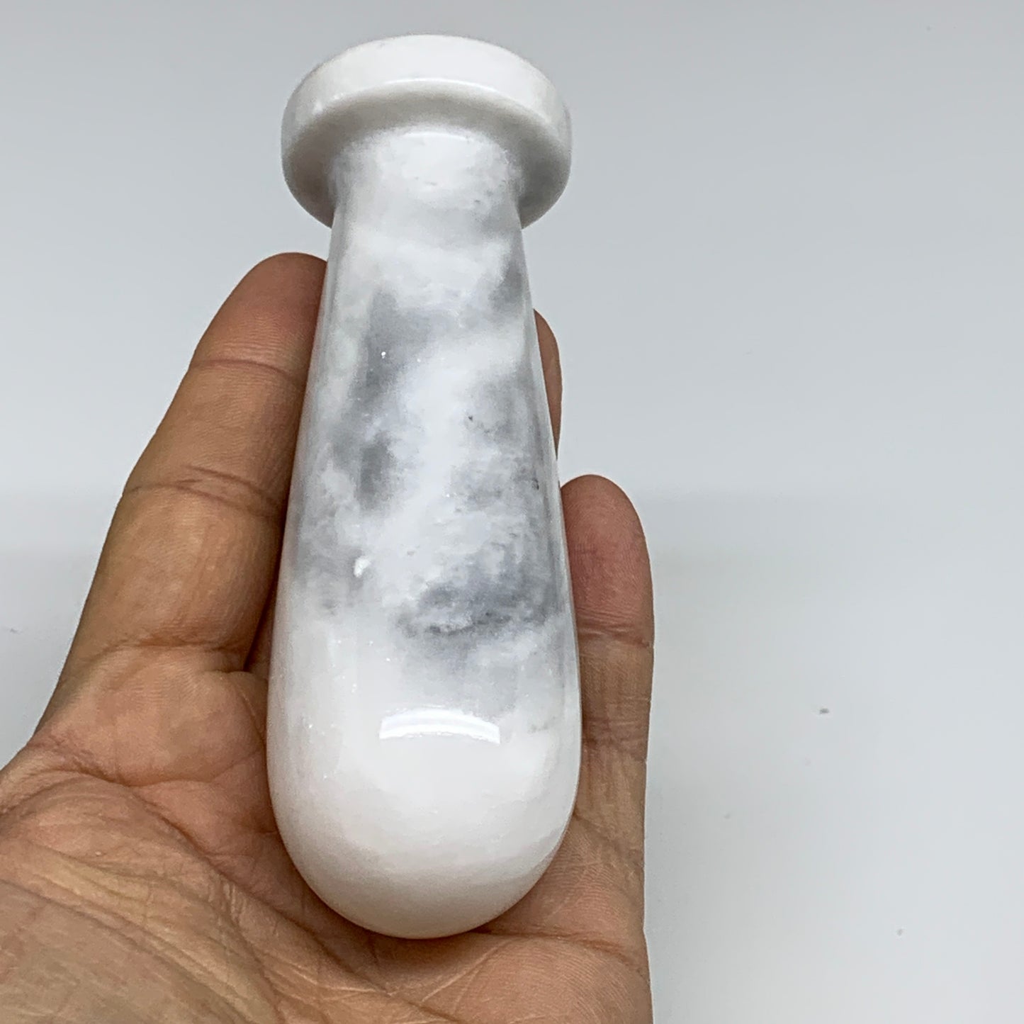 2.22 lbs, 3.9"x3.8", Natural Marble Crystal Pestle and Mortar Handmade, B32527