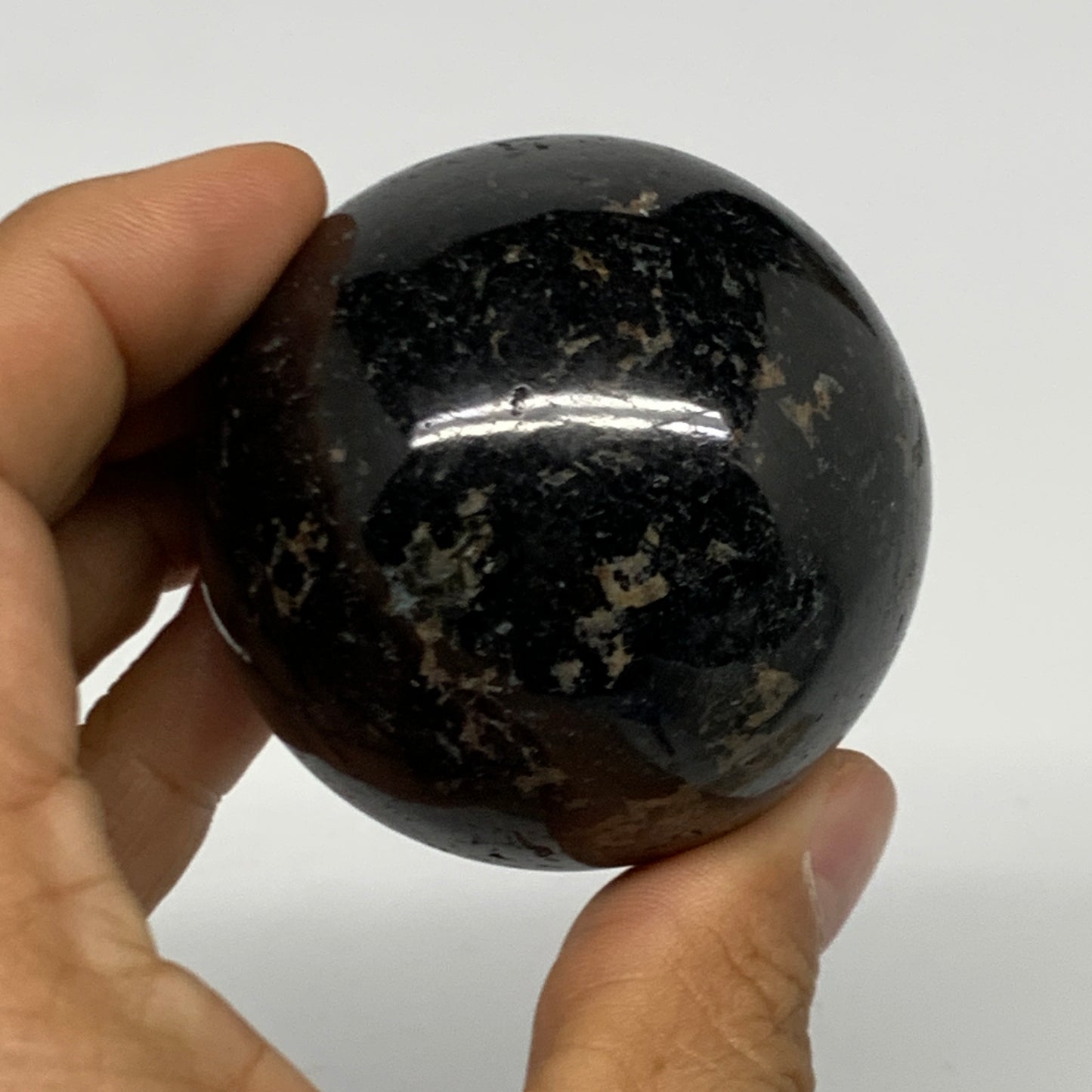 233.2g,2.1"(52mm), Natural Black Tourmaline Sphere Ball Gemstone @Brazil,B27301