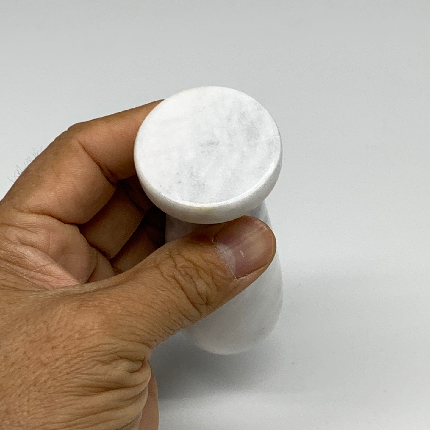 2.22 lbs, 3.9"x3.8", Natural Marble Crystal Pestle and Mortar Handmade, B32527