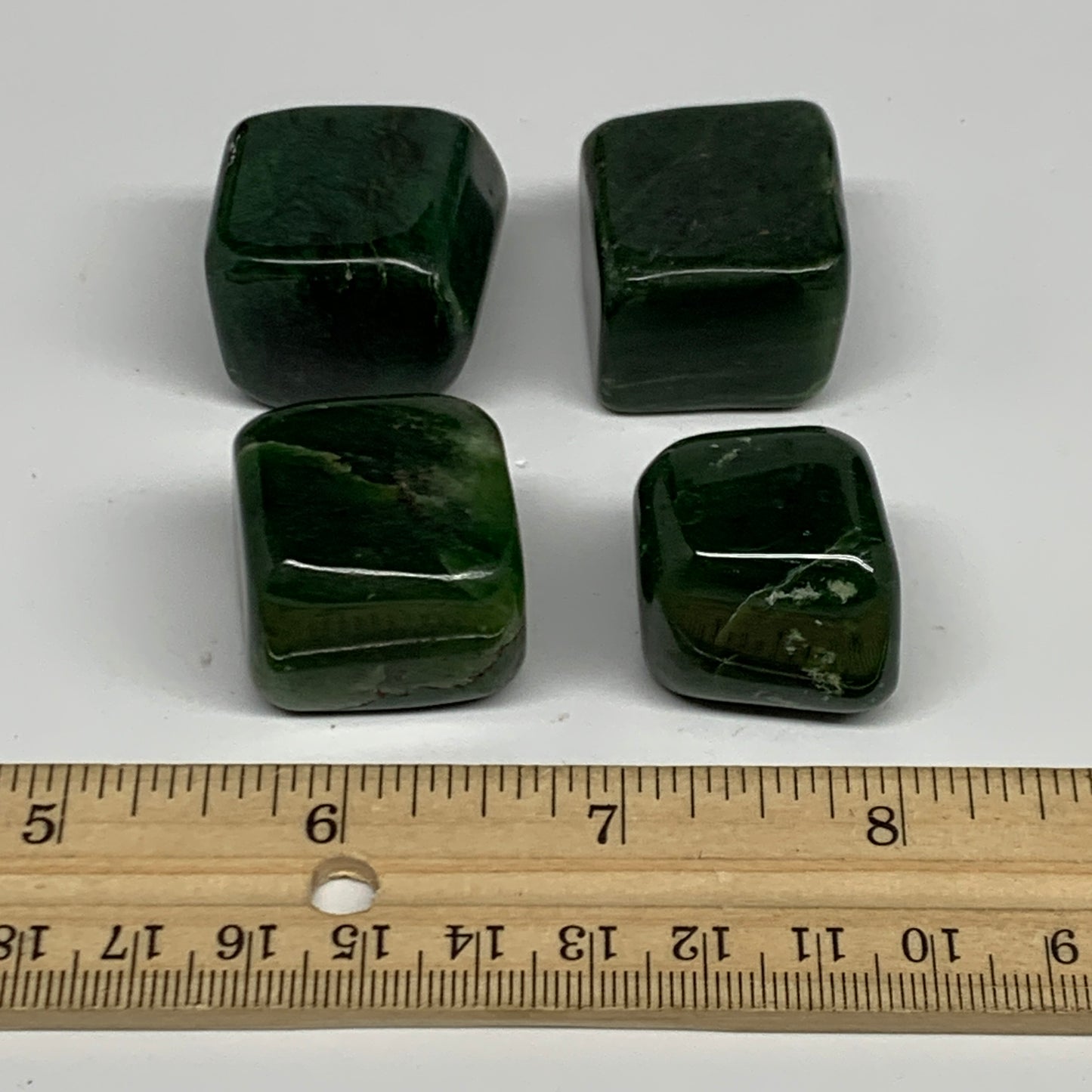 151.4g, 0.9"-1", 4pcs, Natural Nephrite Jade Tumbled Stone @Afghanistan,B31892