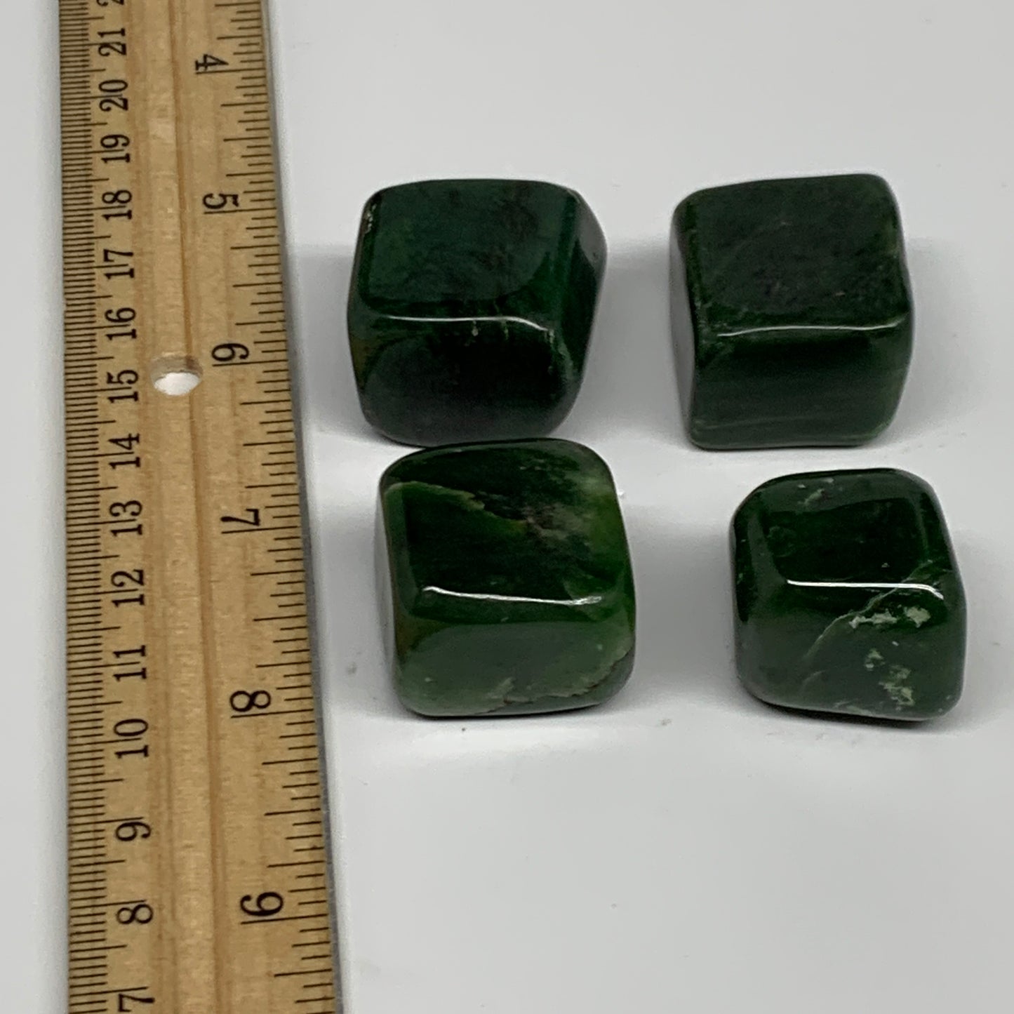 151.4g, 0.9"-1", 4pcs, Natural Nephrite Jade Tumbled Stone @Afghanistan,B31892